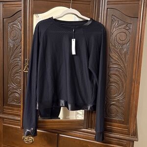 Koran Black Athleisure Long Sleeve Top NWT